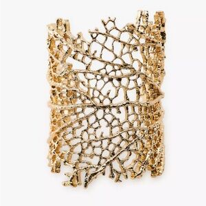 Gold Filigree Openwork Cuff Bracelet - Women Jewelry